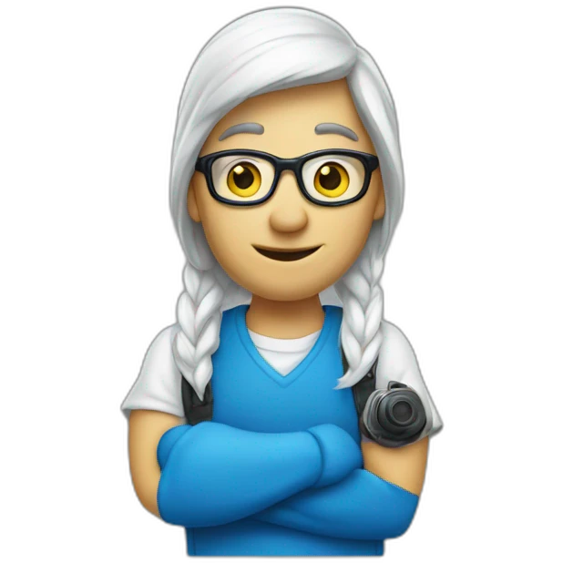 Smurf journalist emoji