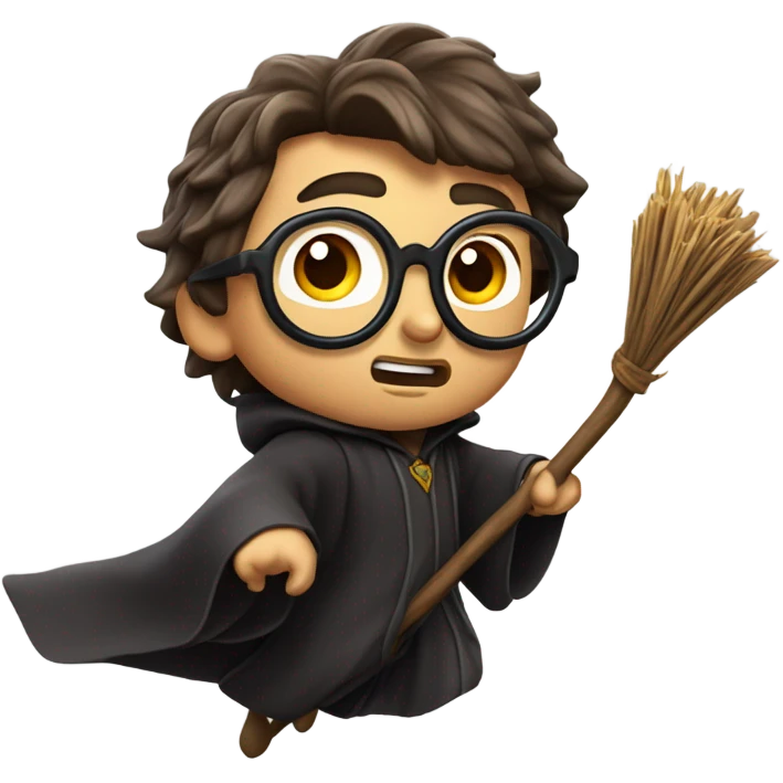 Harry Potter riding a broom emoji