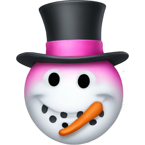 a snowman with a pink hat emoji