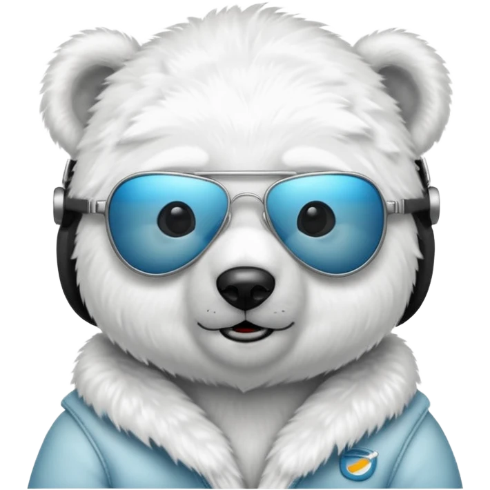 baby Polar bear with aviators emoji
