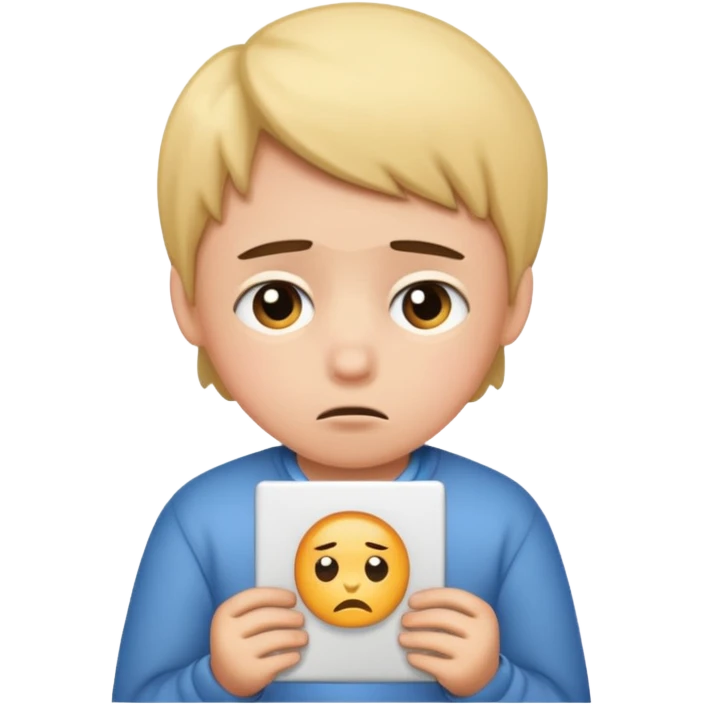 the kid is sad and the grade is F emoji