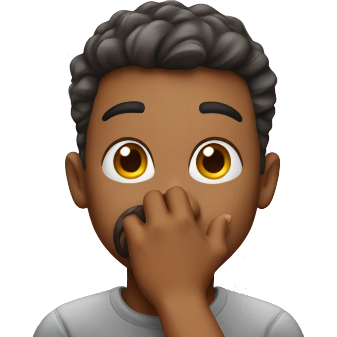 Catching a blown kiss emoji