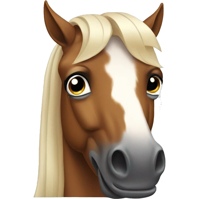 Horse with phone and big forehead  emoji