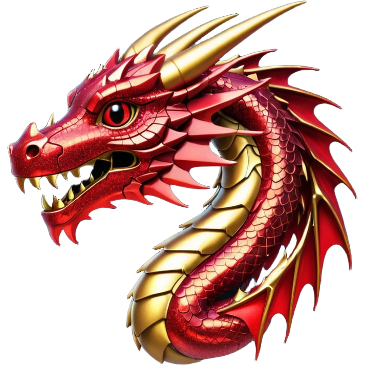 red glitter cyberpunk dragon emoji