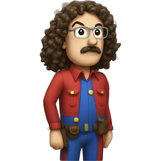 weird al cospaying as mario emoji
