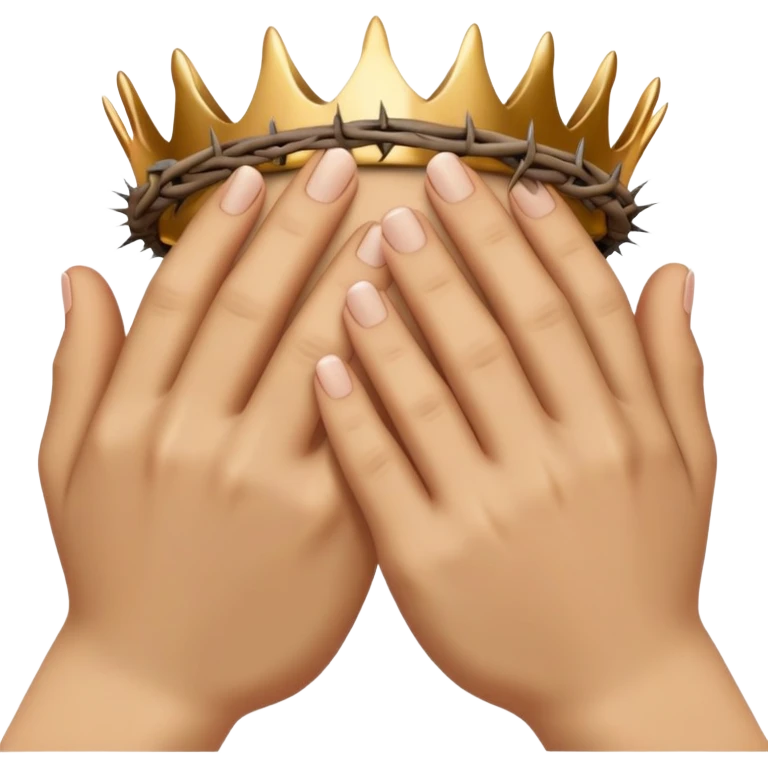 Praying hands with crown of thorns wrapped around emoji