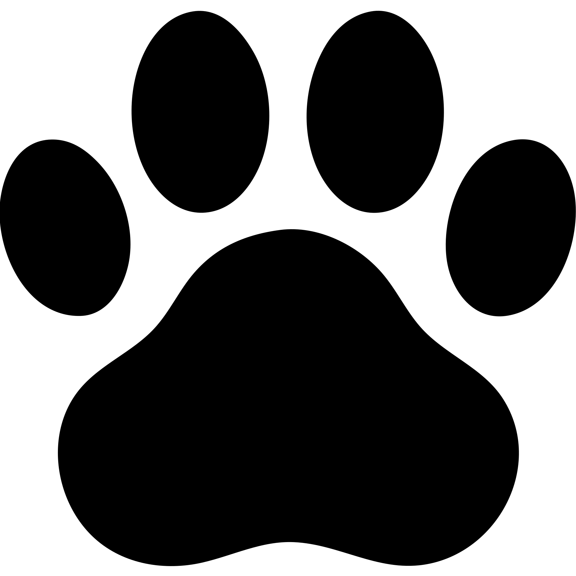 Pawprint silhouette, animal footprint emoji