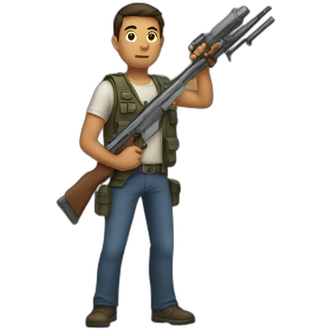 Men carrying weapons emoji