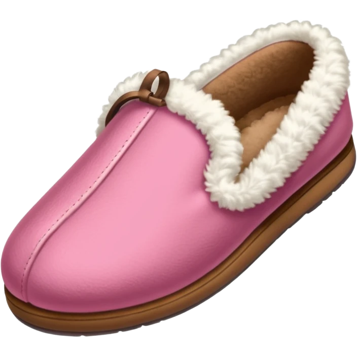 A pink house slipper thrown by the mother. emoji
