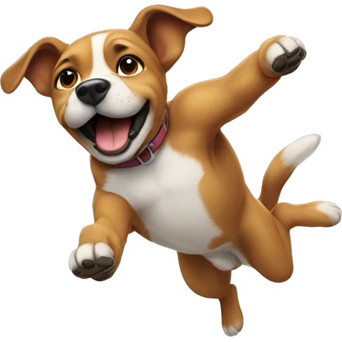 a dog mid way doing a backflip emoji