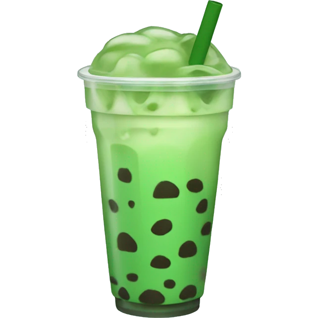 Green color boba tea emoji