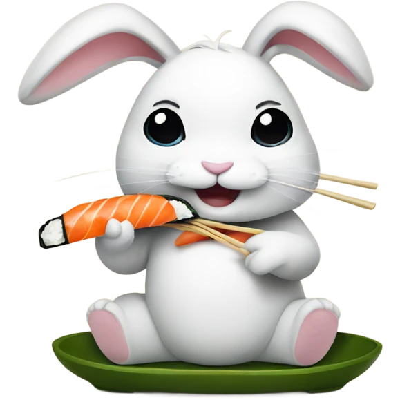 Bunny eating sushi emoji