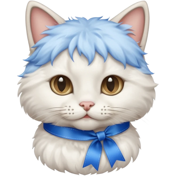 cat with blue ribbon emoji