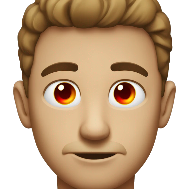 Guy staring with red eyes emoji