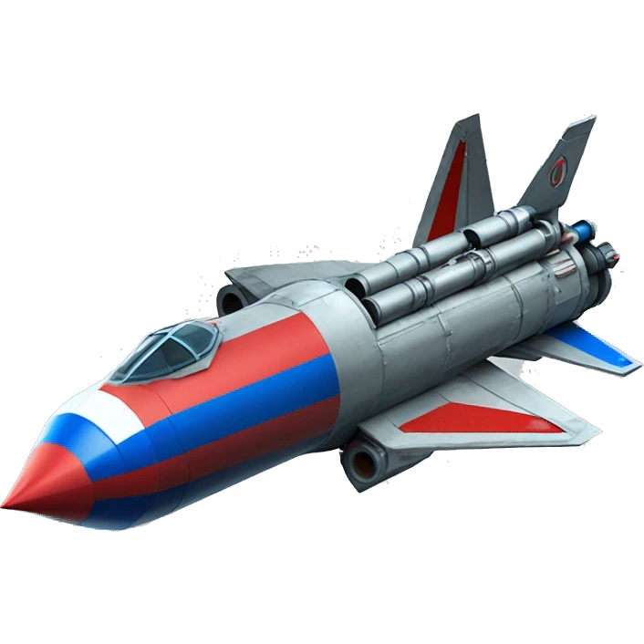 A-120 american rocket launcher with blue and red and green colour emoji