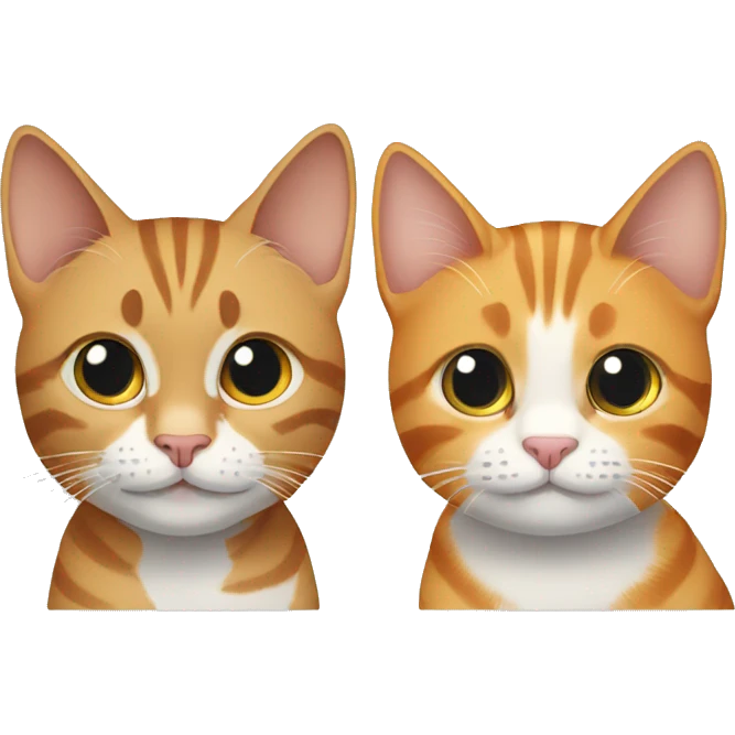 two cats, one gray and one ginger tabby emoji