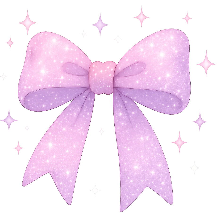 girly sparkling object, bow with sparkles, no background emoji