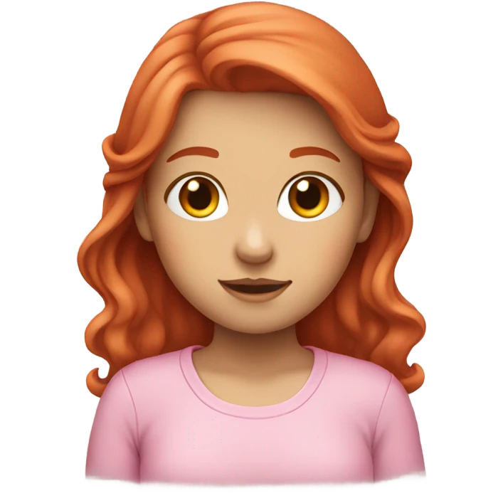 cute Redhead girl wearing pink emoji