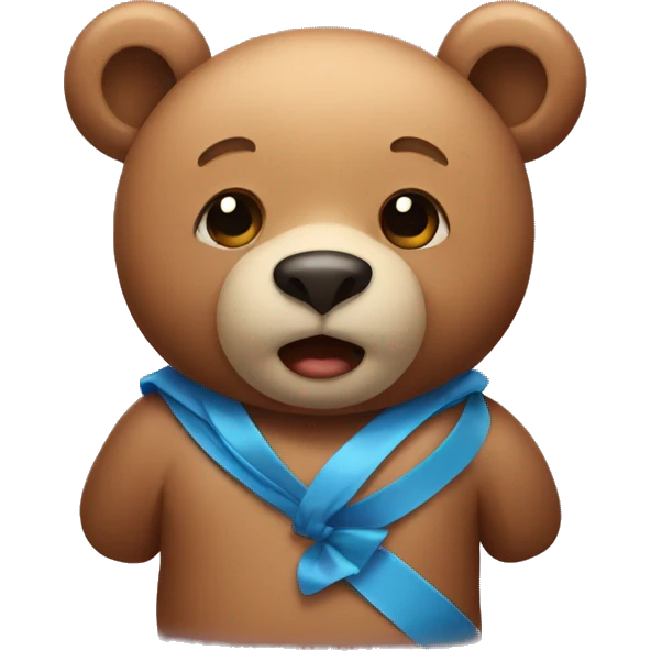 Bear whereing a bow  emoji