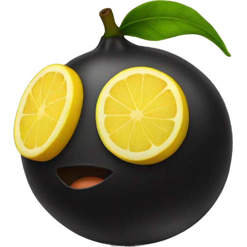 black lemon emoji