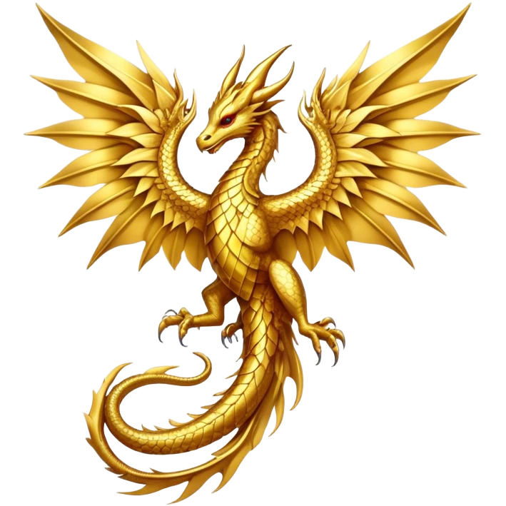 Golden Dragon wings emoji