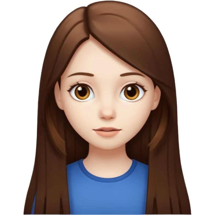 a girl with long straight bronw hair emoji