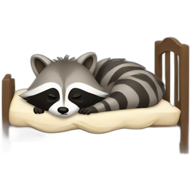 Racoon sleeping in bed emoji