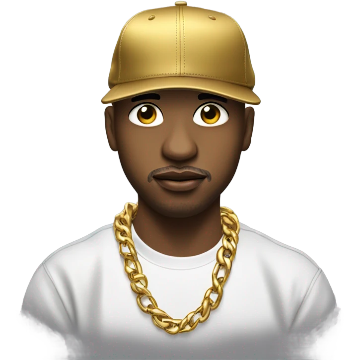 realistic meme rapper chains ball cap sideways  emoji