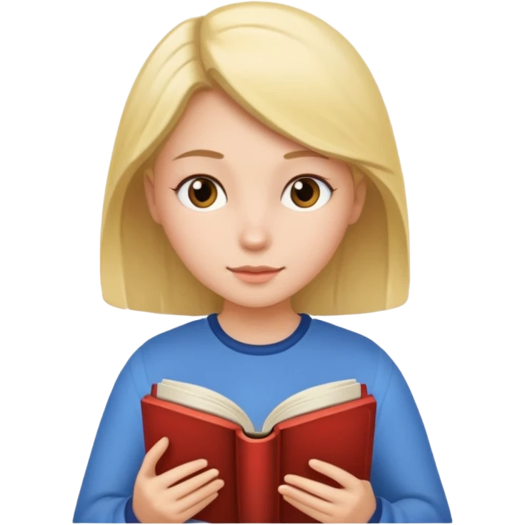 дівчина з книгою emoji