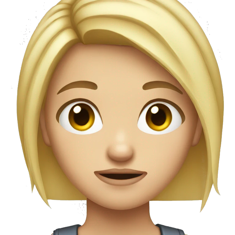 blonde haired girl emoji with face piercings annoyed face emoji