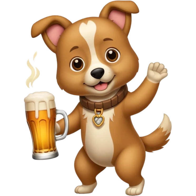 Ein Hund der talahon ist und Bier trinkt emoji
