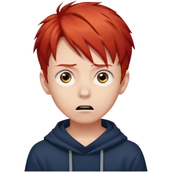 Wolf Anime Boy Red Scared emoji