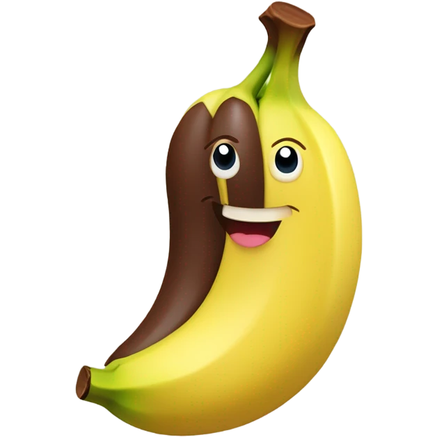 Chocolate covered banana with smile emoji