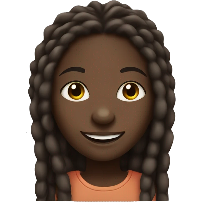 Dark skin girl with dreadlocks smiling emoji