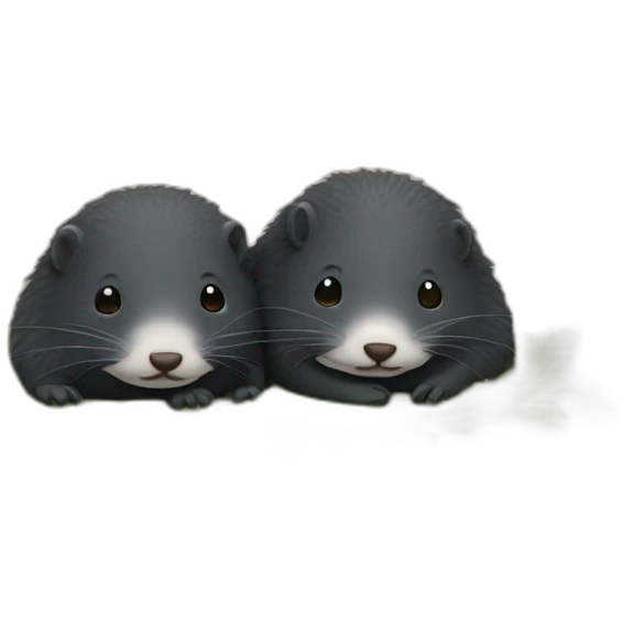 two moles cuddling emoji