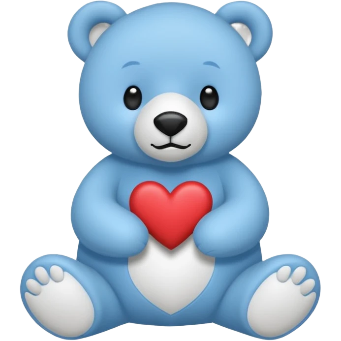 🩵🐻‍❄️ crea un oso que este de pie y que tenga el corazon azul emoji