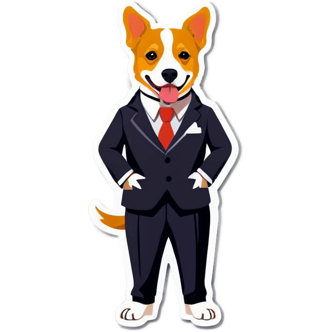 Dog wearing a suit emoji