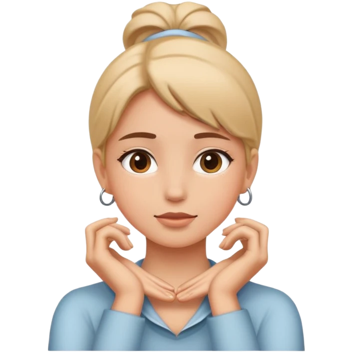 girl with hands around neck emoji