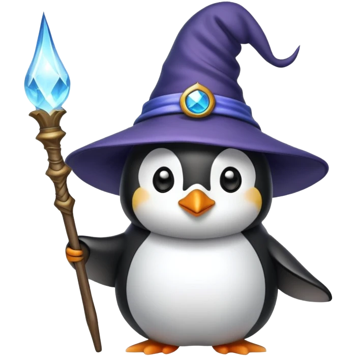 penguin wizard casting a magical spell emoji