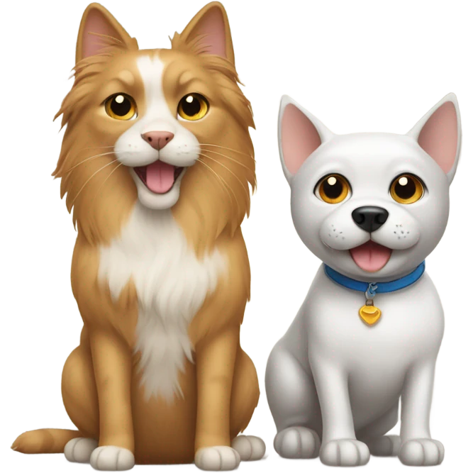 Cat and a dog emoji