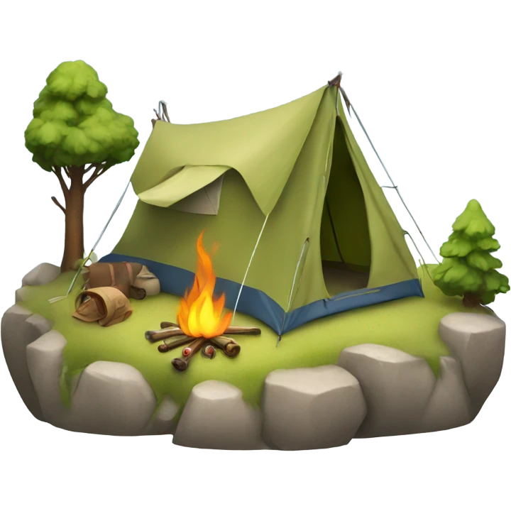 Camping on mountain emoji