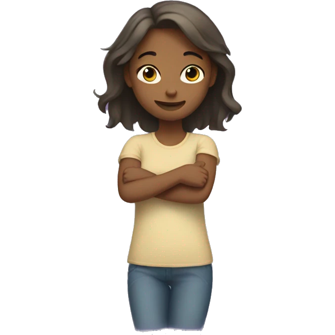 girl with arms out for cuddle emoji