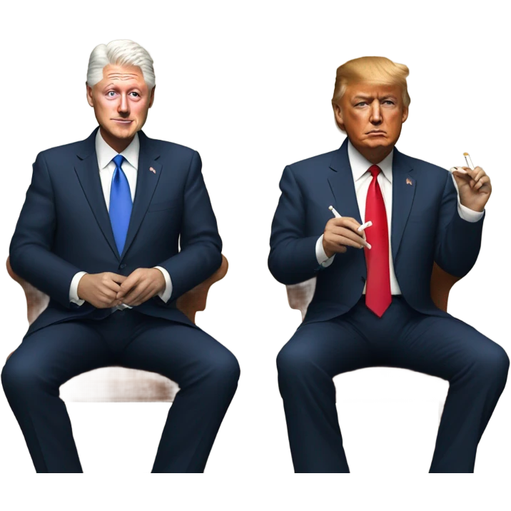 Bill Clinton smoking with Donald Trump emoji