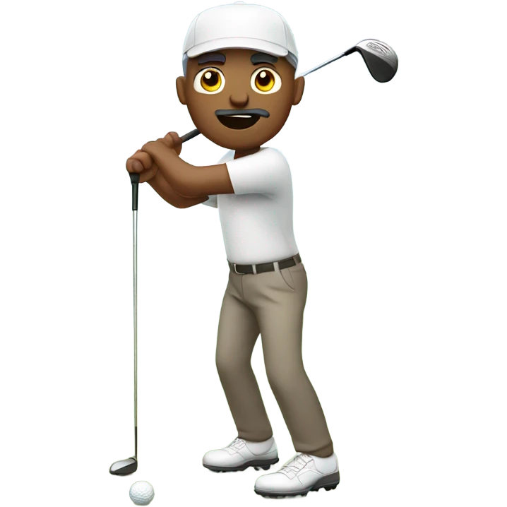 Middle age man playing golf emoji