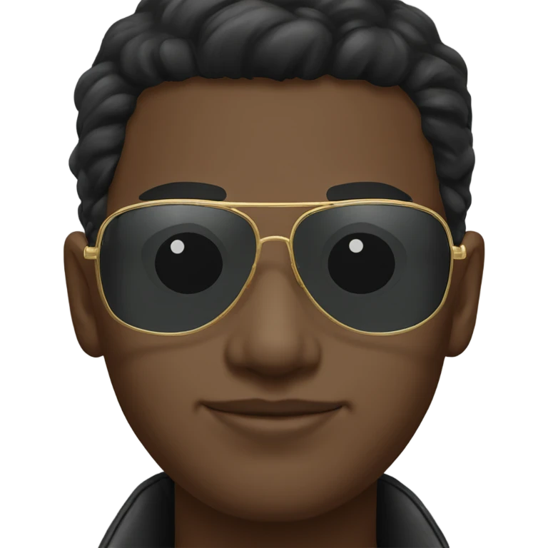 black aviator sunglasses with gold frames emoji