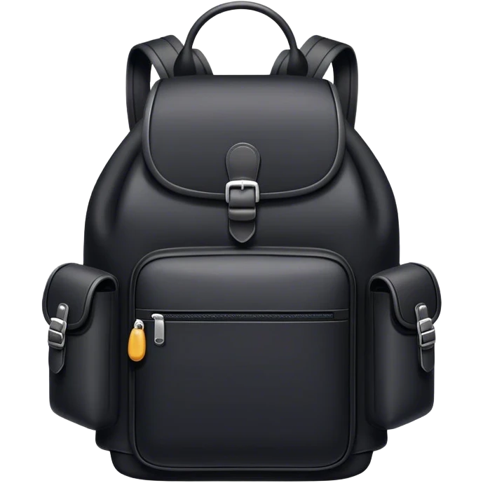 A black Big backpack emoji