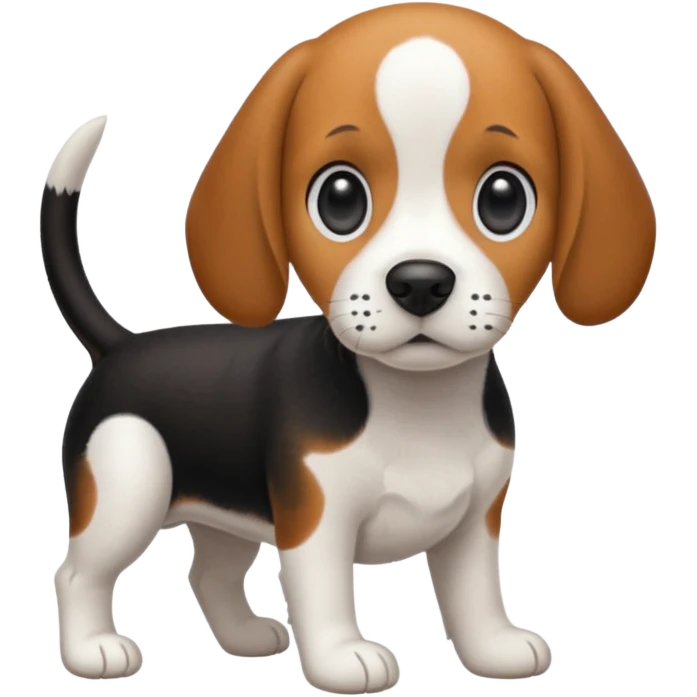 black and white beagle no brown on it emoji