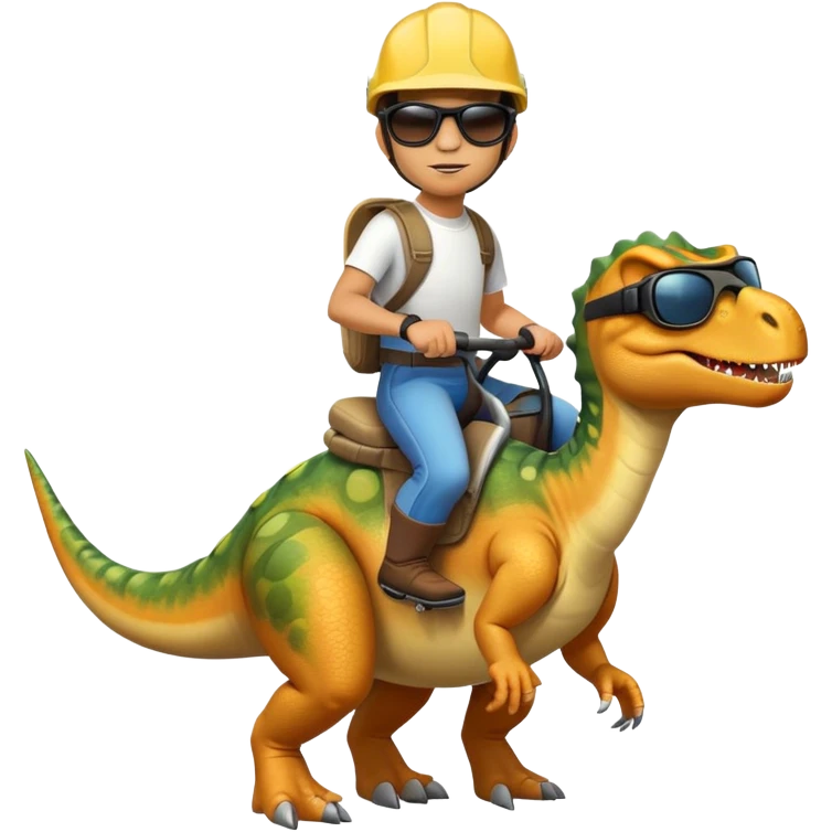 Andreas Eliades riding a dinosaur  emoji
