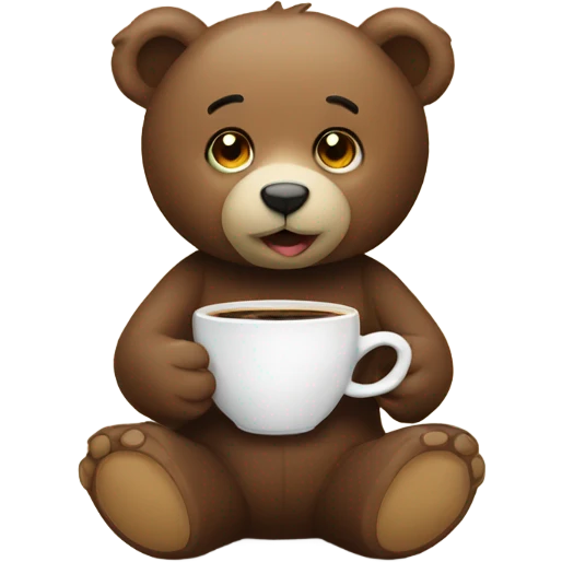 Teddy bear drinking espresso  emoji
