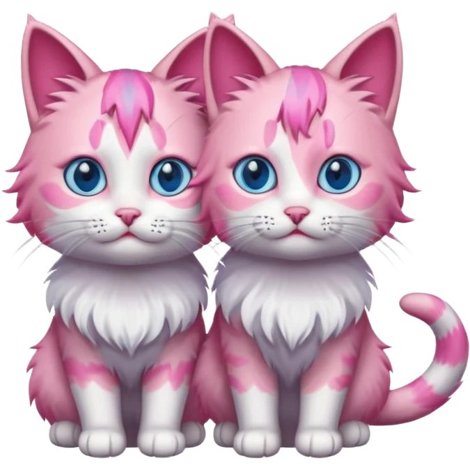 pink haired cats emoji